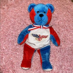Holy Bears Allegiance Plush  bear with Patriotic Ribbon